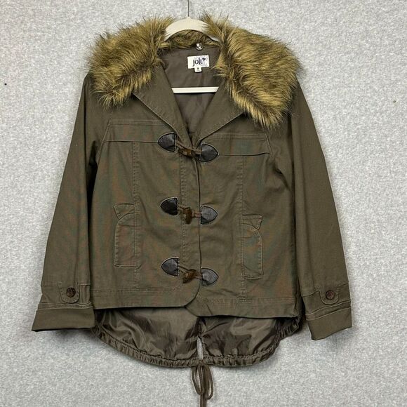 Jolt Jackets & Blazers - Jolt Military Fishtail Parka Jacket M Green Vegan Fur Toggle Buttons Gorpcore